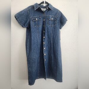Vintage deadstock Bill blass western button down denim dress‎